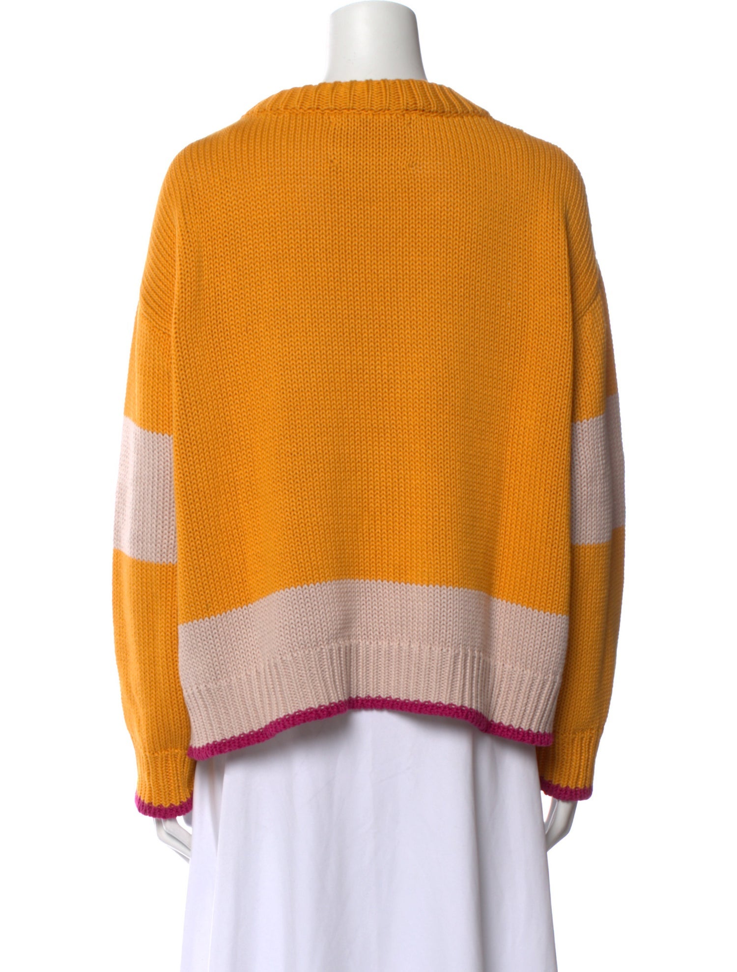 La DoubleJ Colorblock Pattern Crew Neck Sweater